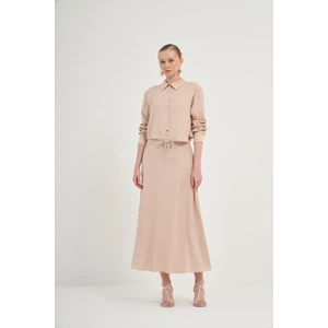 FTZ Women Kadın Etekli Tansel Takım  Beige 31007