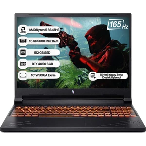 Nitro V16 NH.QRVEY.004-16 Ryzen 5 8645HS 16 AI TOPS 16GB 512GB SSD RTX4050-6GB Dos 165Hz 16'' Wuxga Taşınabilir Bilgisayar