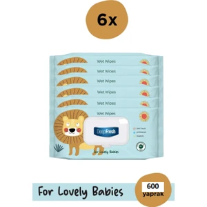 Deepfresh Islak Mendil Lovely Babies Aslan 6 x 100 Yaprak