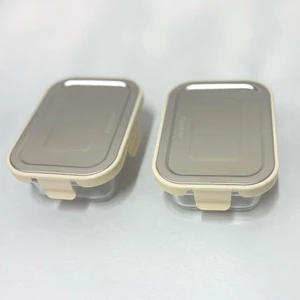 CKR3486 Cam Saklama Kabı 370 ml Krem 2 Adet