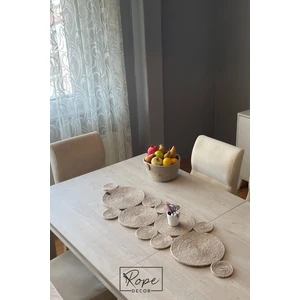 My Eticaret 100x30cm Hasır Jüt Salon Mutfak Nişan Düğün Dekoratif Masa Örtüsü / Runner / Amerikan Servis