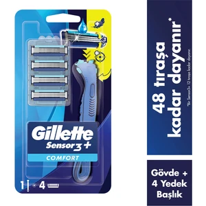 Sensor3+ Comfort 4'lü Yedek Bıçağı Başlıklı Tıraş Makinesi