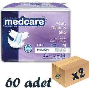 Maxi Bel Bantlı Hasta Bezi 8 Damla Medium Orta Boy M Beden 30'lu 2 Paket 60 Adet