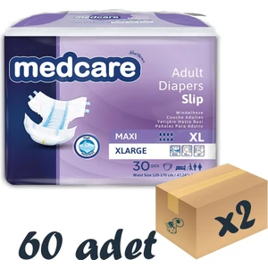 Maxi Bel Bantlı Hasta Bezi 8 Damla Xlarge En Büyük Boy Xl Beden 30'lu 2 Paket 60 Adet
