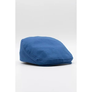 Erkek Düz Pamuklu Indigo Flat Cap Kasket