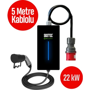 SGSTEC Home 22kW 5Metre Kablolu Taşınabilir Elektrikli Araç Şarj Cihazı