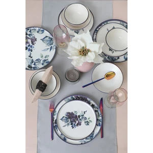 Purple Flower Yemek Takımı 24 Parça 6 Kişilik