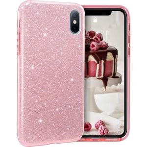 iPhone x Uyumlu Simli Şeffaf Silikon Esnek Kılıf Arka Kapak