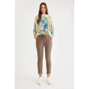 Beli Simli Bağcıklı Havuç Kesim Pantolon