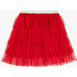 Kat Detaylı  Beli Lasitkli Tütü Etek