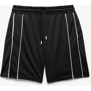 Beli Bağcıklı Cep Detaylı Biyeli Yüksek Bel Spor Şort