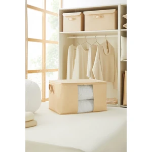 Ocean Home Textile Büyük Boy Pencereli Bej Balıksırtı Yastık Yorgan Kazak Hurcu, Hurç 60x43x35 cm