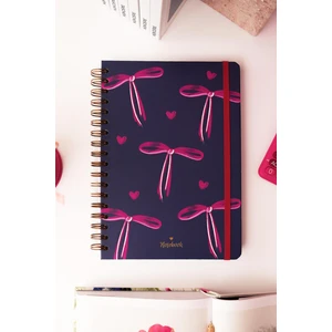 Matt Notebook B5 17X24 cm Spiralli Lastikli Çizgili Tarihsiz Not Defteri Fiyonk