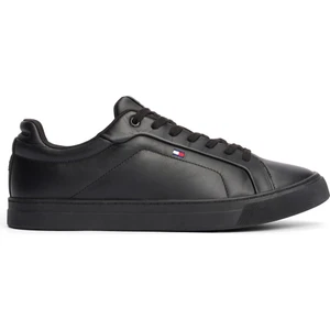 Tommy Hilfiger Icon Court Lth Flag Ess Siyah Erkek Sneaker