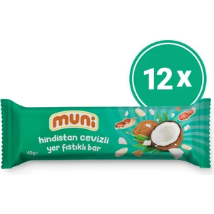 Hindistan Cevizli Yer Fıstığı Barı, 40 gr x 12 Adet