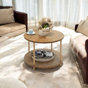 Kendin Kur Basit Kurulum Ahşap Ayaklı Orta Sehpa Şık Tasarım Atlantik Çam Desenli