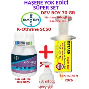 K-Othrine SC50 + Detard 70 Gr. Hamam Böceği Jeli + 750 ml Sprey Şişe Haşere Yok Edici Set