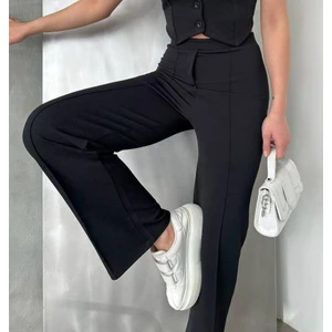 Kadın  Yüksek Bel Likralı Çımalı Palazzo Pantolon