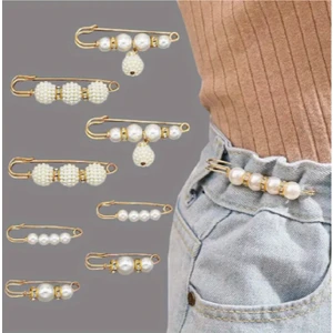 Trendy Chic 8'li Beyaz Bel Daraltma Iğnesi ve Yaka Iğnesi