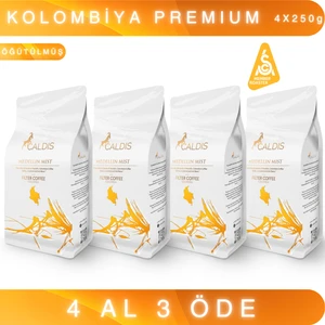 Medellin Mist™  250 gr 4'lü Set Kolombiya Yöresel Öğütülmüş Filtre Kahve