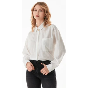 Basic Krep Kumaş Tek Cepli Oversize Gömlek