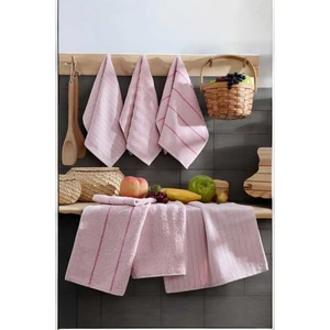 Mira Home 6 Lı Luna Naturel Mutfak Havlu Seti  Pamuklu 30 x 50  cm  Pudra