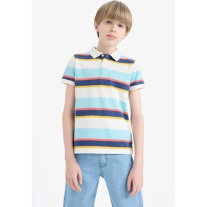 Erkek Çocuk Polo Yaka Çizgili Pike Kısa Kollu Tişört D7828A825SM