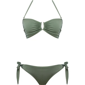 Sailor Moda Aksesuarlı Straplez Bikini Takım