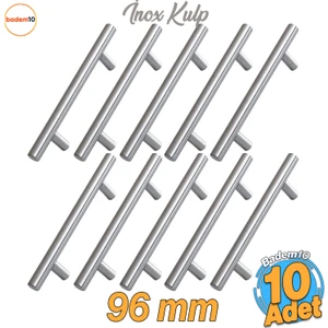 Alteta 96 mm - 9.6 cm Inox Metal 10 Adet Mobilya Mutfak Çekmece Dolap Dolabı Kapak Kulpu Kulbu Kulpları
