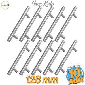 Alteta 128 mm Inox Metal 10 Adet Mobilya Mutfak Çekmece Dolap Dolabı Kapak Kulpu Kulbu Kulpları