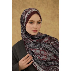 Soft Şal Bordo Gri 3052-03