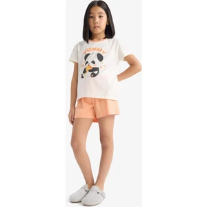 Kız Çocuk Pijama Takımı Kısa Kollu Üst Beli Lastikli Şort E6428A825HS