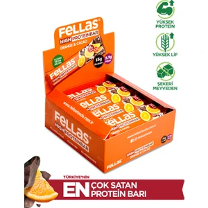 Portakallı ve Kakaolu Yüksek Protein Bar 45 g x 12 Adet
