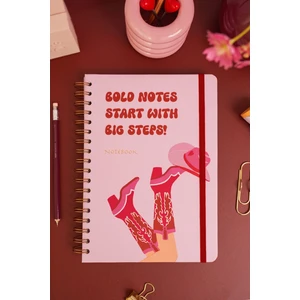 Matt Notebook B5 17X24 cm Spiralli Lastikli Noktalı Tarihsiz Not Defteri Çizme