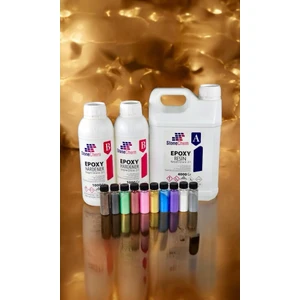 Ultra Şeffaf Epoksi Reçine 6 kg Pigment Seti 10 x 20 ml Hobi Sanat Ahşap Magnet