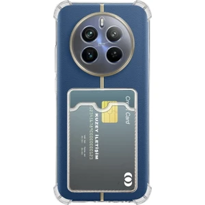 Kzy Realme 12 Pro ile Uyumlu Kapak Kamera Korumalı Kartlıklı Darbe Emici Özellikli Şeffaf Silikon Kılıf