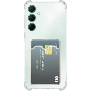 Kzy Samsung Galaxy A36 ile Uyumlu Kapak Kamera Korumalı Kartlıklı Darbe Emici Özellikli Şeffaf Silikon Kılıf