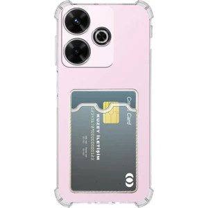 Kzy Xiaomi Redmi 13 ile Uyumlu Kapak Kamera Korumalı Kartlıklı Darbe Emici Özellikli Şeffaf Silikon Kılıf