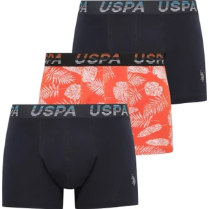 U.s. Polo Assn.  Erkek Lacivert-Turuncu-Lacivert 3 Lü Boxer