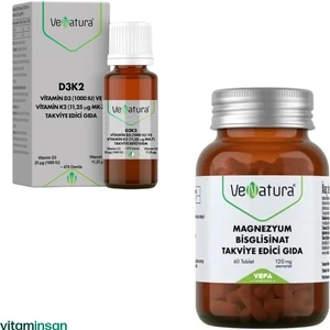 Magnezyum Bisglisinat 60 Tablet ve D3 K2 Damla 20 ml