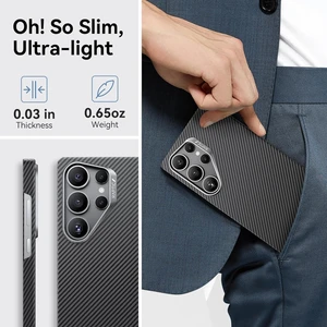 Galaxy S25 Ultra Kılıf Magsafe Uyumlu 600D Raptic Aramid Fiber Croxx Mondrian Serisi Kapak Siyah