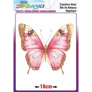 F17 Ajans Kelebek Ütü ile Yapışan Tekstil Transfer Baskı