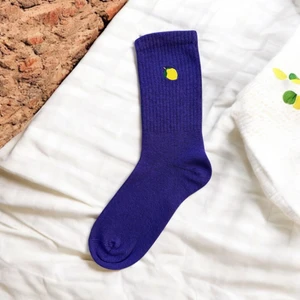 OMSRenkli Tasarım Meyve Limon Nakışlı Socket Unisex Çorap