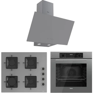 Flowart Ventora Plus Gri 3'lü Ankastre Set ( QBL63CPR-SS208-D079 )