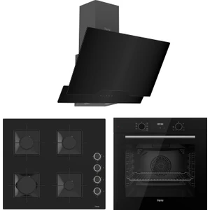 Flowart Ventora Pro Siyah 3'lü Ankastre Set ( QBL63CS-SS205-D063 )