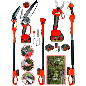 Germany Red 3 LÜ Set BL Motor Bağ Makası + Zincirli Yağlamalı Budama Testeresi + Teleskopik Uzatma