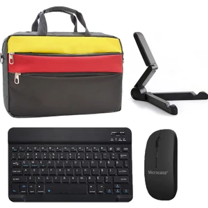 Lenovo Ideapad Pro (2025) TB375FC 12.7 Inch ile Uyumlu Tablet Çanta+Bluetooth Klavye+Mouse+Tablet Standı SIYAH-AL4840