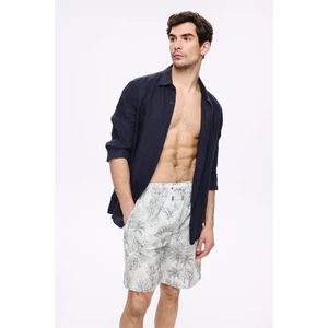 Palmiye Desenli Haki Erkek Kısa Havuz ve Deniz Şortu 5036