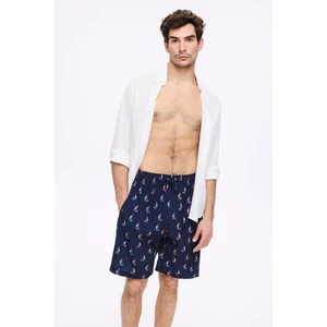 Yelken Desenli Lacivert Erkek Kısa Havuz ve Deniz Şortu 5044