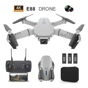 E88 Drone 4K Hd Çift Kameralı Drone App Kontrol Wifi Li Katlanabilir Quatcopter X3 Batarya